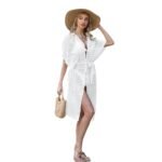 Women's Long Crocheted Hollow Out Strap Cardigan - Image 3