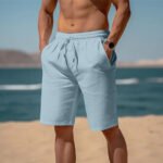 Drawstring Elastic Waist Straight Breathable Shorts