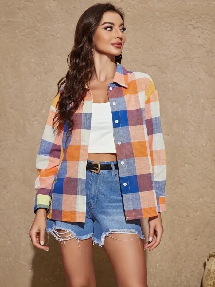 Printed Loose Casual Women's Shirt Long Sleeve Top - Image 4