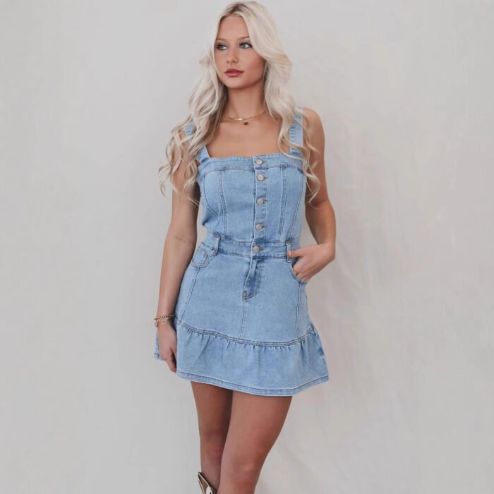 3fe6db83-03bd-4aa5-bfee-8be98f7e4eca.jpg Fashion Suspenders Hot Girl Denim Women's Dress - Image 3