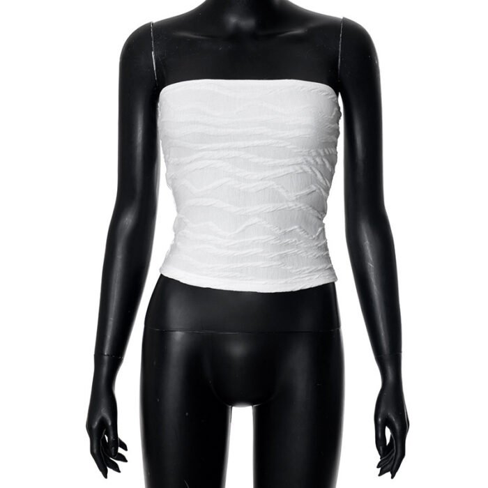 Sleeveless Pure Color Tube-top Slim Fit Midriff-baring Top - Image 3