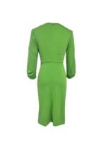Ladies' Solid Color Waist Cinching Design Fashionable Dress - Image 3