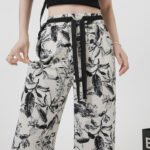 Summer Ink Ice Silk Narrow Version Floral Print Casual Jumpsuit Thin - Image 3
