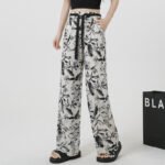 Summer Ink Ice Silk Narrow Version Floral Print Casual Jumpsuit Thin - Image 5