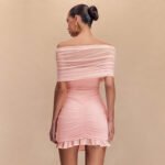 Women's Tube Top Pleated Mesh Splicing Skirt - Image 8