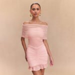 Women's Tube Top Pleated Mesh Splicing Skirt - Image 6