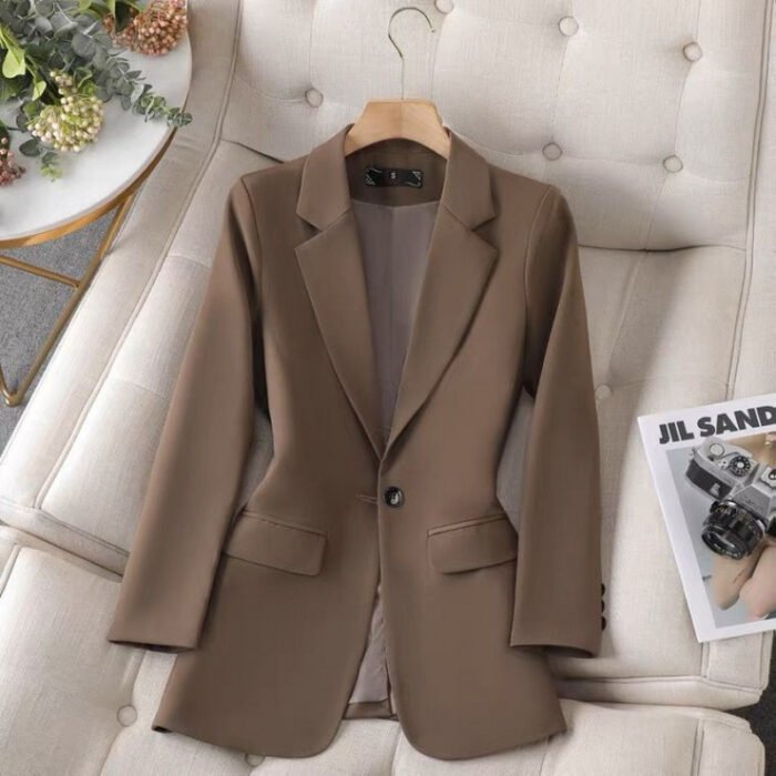 6d9316ec-929c-49b8-a281-99524ab2732a.jpg Spring And Autumn All-match Solid Color Suit - Image 6
