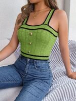 Sleeveless Midriff-baring Knitwear Holiday Top - Image 8