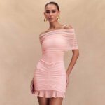 Women's Tube Top Pleated Mesh Splicing Skirt - Image 9