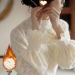 Fleece-lined Thickened Half-high Collar Lace Bottoming Shirt For Women - Image 3