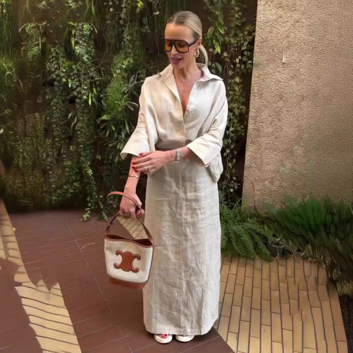 9d6878b8-d1b3-4f03-9f2b-d49f27cc3de2.jpg Casual Polo Collar Loose Top Maxi Skirt Suit - Image 4