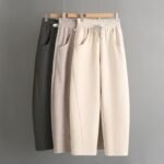 Fleece-lined Elastic Sickle High Waist Slimming Pants