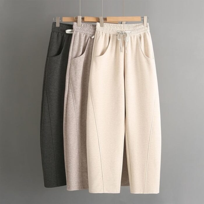 O1CN011xp8IJ1ijh6jdsKsF_2218388134449-0-cib.jpg Fleece-lined Elastic Sickle High Waist Slimming Pants - Image 1