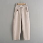 Fleece-lined Elastic Sickle High Waist Slimming Pants - Image 4