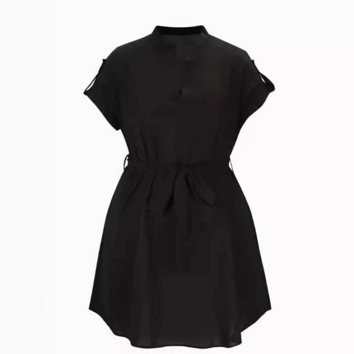 Women's Fashion Bowknot Short Sleeve Dress - Image 7