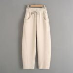 Fleece-lined Elastic Sickle High Waist Slimming Pants - Image 10