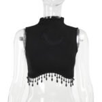 Moon Chain Small Size Turtleneck Sleeveless Women's Top - Image 6