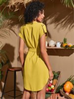 Women's Fashion Bowknot Short Sleeve Dress - Image 3