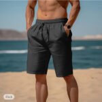 Drawstring Elastic Waist Straight Breathable Shorts - Image 7