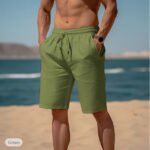 Drawstring Elastic Waist Straight Breathable Shorts - Image 4