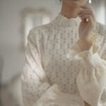 Fleece-lined Thickened Half-high Collar Lace Bottoming Shirt For Women - Image 6