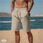 Drawstring Elastic Waist Straight Breathable Shorts - Image 8