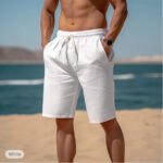 Drawstring Elastic Waist Straight Breathable Shorts - Image 6