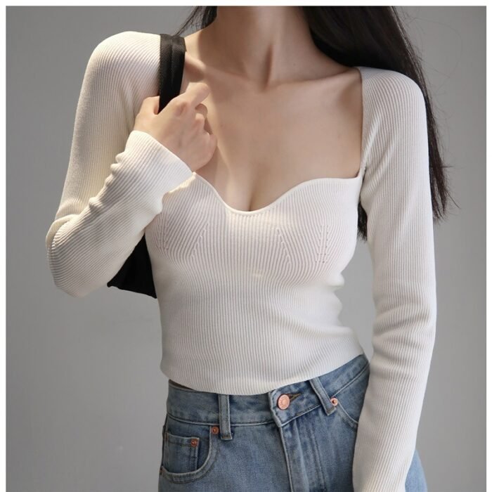 French Knitted Bottoming Sweater Women - Image 6