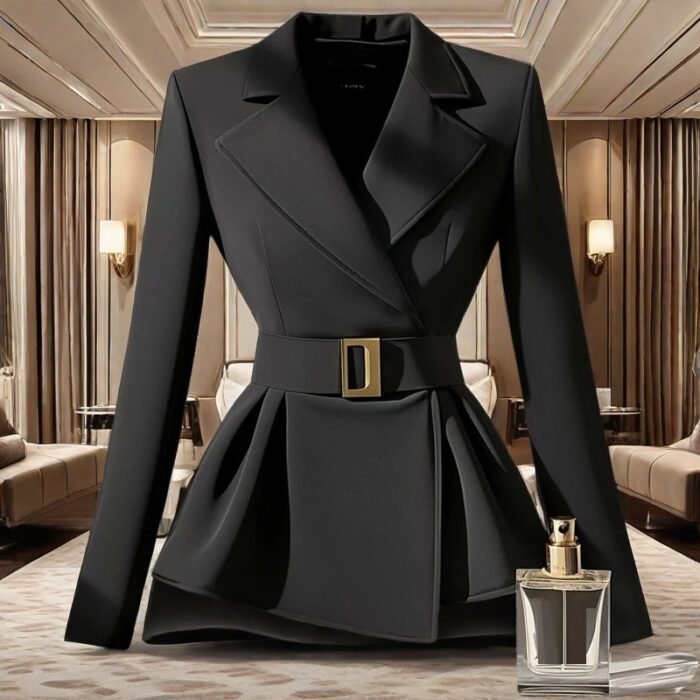O1CN01jo92cv2I695VGcjik_2219055019236-0-cib.jpg Black Suit Slim-fit Jacket Elegant Socialite Design Sense - Image 2
