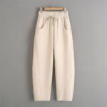 Fleece-lined Elastic Sickle High Waist Slimming Pants - Image 7
