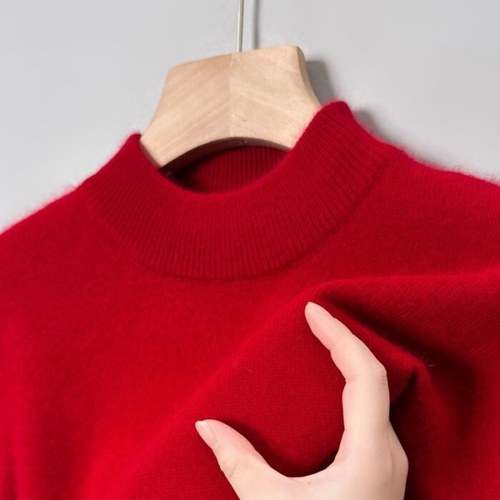 O1CN01pHNrpK1YN7OflbLno_2459923046-0-cib.jpg Casual Fashion Bottoming Shirt Young And Middle-aged Simple Half Turtleneck Solid Color Sweater For Men - Image 2