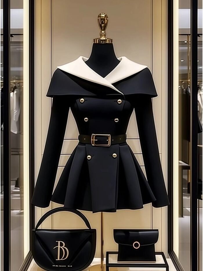 O1CN01rIoODV1b72MvyWqYQ_2218914533417-0-cib.jpg Black Waist Trimming Coat Top Autumn - Image 6