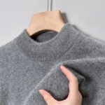 Casual Fashion Bottoming Shirt Young And Middle-aged Simple Half Turtleneck Solid Color Sweater For Men