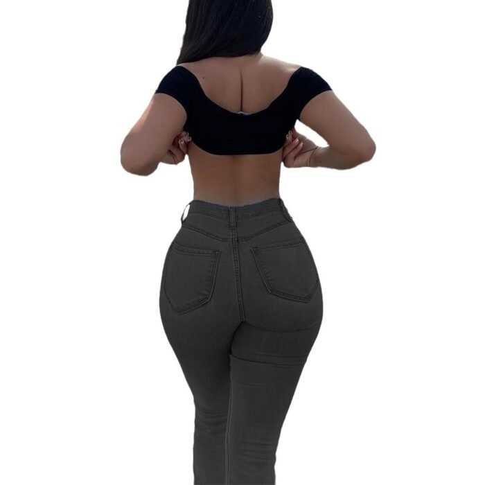 O1CN01xPiMHd1NfTTRBIM0E_2207291821597-0-cib.jpg Bell-bottom Women's European And American Hip Raise Slimming Mop Pants - Image 2