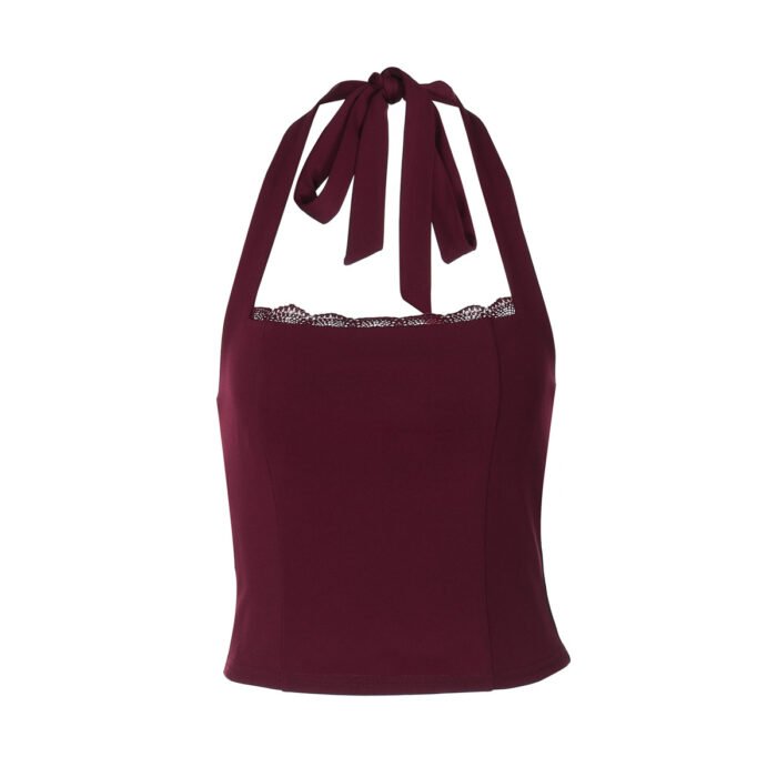 accee976-0ea3-483b-82d5-573c832add2b.jpg Women's Fashion Backless Lace-up Lace-up Navel - Image 2