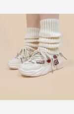 White Thick Soled Sports And Leisure Shoes For Women - Image 2