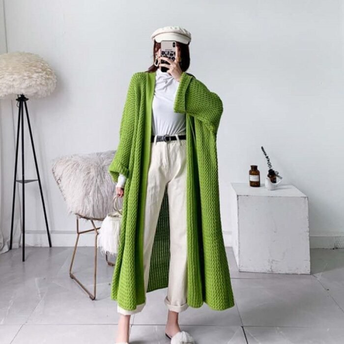 e09c518b-267d-4d06-ae6d-e0469bb249bd.jpg Wind Long Knitted Cardigan Overknee Coat - Image 1