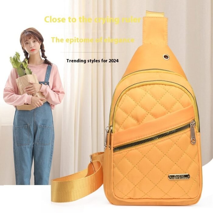 Nylon Chest Bag Women's Fashion Rhombus Crossbody Bag - Image 1