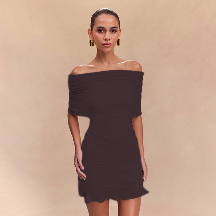 e9d3dc54-7660-4c8a-8815-5186b13b061a.jpg Women's Tube Top Pleated Mesh Splicing Skirt - Image 2