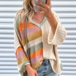 Summer New Pullover V-neck Sweater Women's Casual All-matching