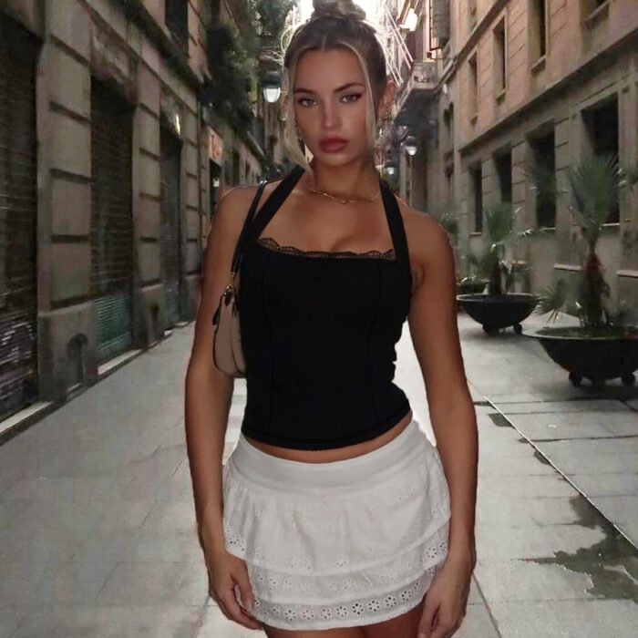 f38567b5-5e6a-4289-94f1-a1c44d659248.jpg Women's Fashion Backless Lace-up Lace-up Navel - Image 1