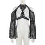 Off-shoulder Lace Cross Top - Image 7