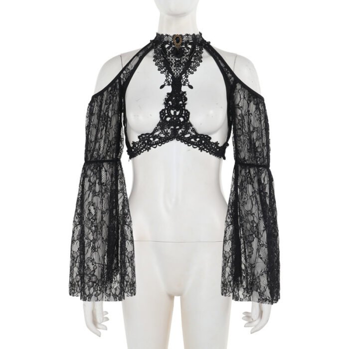 fec19e5f-3c17-4311-8a90-e0b8feb151ff.jpg Off-shoulder Lace Cross Top - Image 7