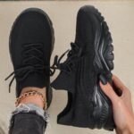 Spring And Autumn Plus Size Sports Women's Breathable Flyknit Fashion Sock Shoes - Image 4