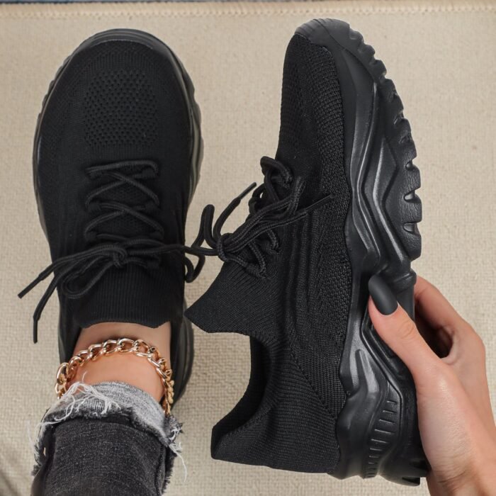 0728b86b-d23f-4da4-98de-1607f0a89abe.jpg Spring And Autumn Plus Size Sports Women's Breathable Flyknit Fashion Sock Shoes - Image 4