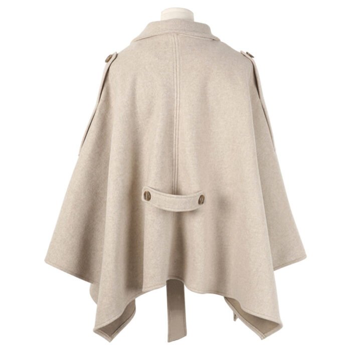 10723529201_1827700539.jpg Lace-up Shawl Cape Thickened Coat Woolen - Image 6