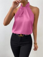 Women's Satin Halter Sleeveless Vest - Image 9