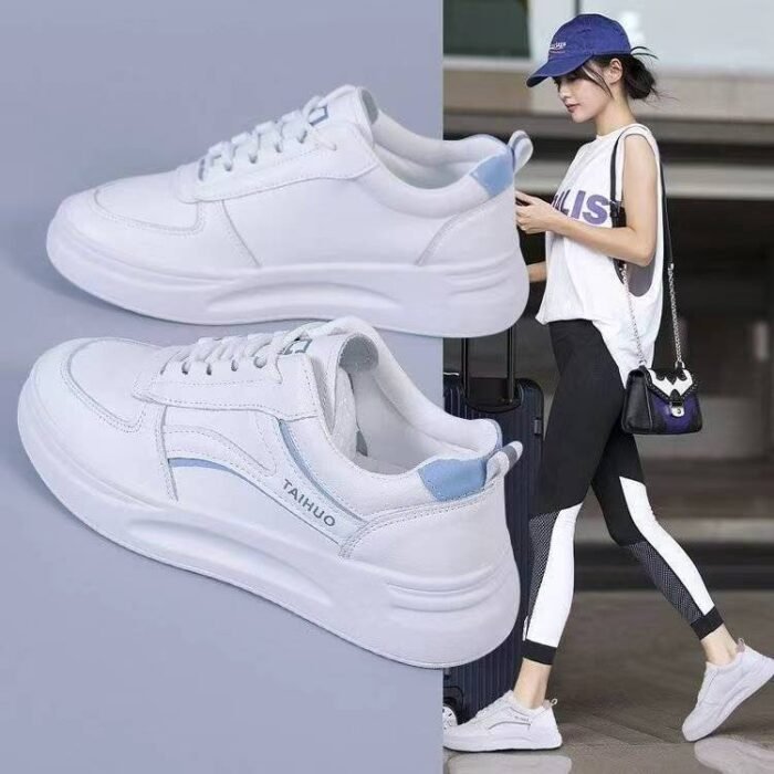 Fashion Casual White Shoes Women's Sports Soft Bottom Increase - Image 1
