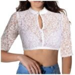 Base Lace Stitching Elegant Graceful Small Shirt Top - Image 3