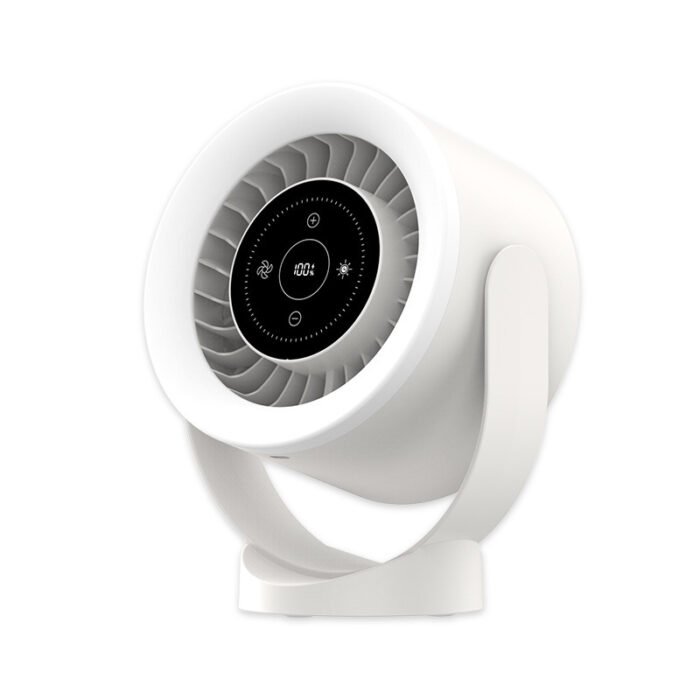 4ba1a52f-2902-48bd-8881-fe56586b7715.jpg Desktop Adjustable Fan Light Rechargeable Wall Mount Table Fan Light Led Display Air Circulation Cooling USB Table Fan Light - Image 8